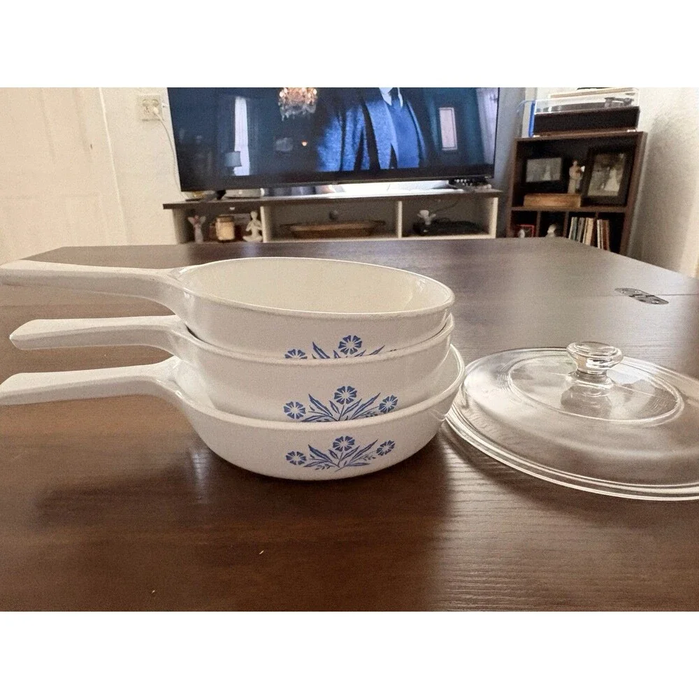 Corning Ware Blue Cornflower Pan stove toppers P 82 B lid pot sauce vintage lot